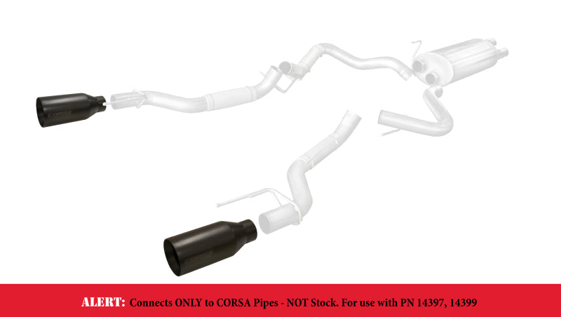 Corsa 2017-2020 Ford F-150 Raptor 3in Inlet / 5in Outlet Black Cerakote Tip Kit (For Corsa Exh Only) CORSA Performance Tips AXOPROS