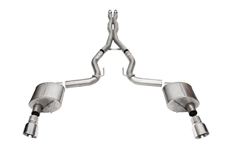 Corsa 2024 Ford Mustang GT Xtreme Cat-Back Exhaust Sys. 3.0in Dual Rear Exit w/4.5in Pro Series Tips CORSA Performance Catback AXOPROS