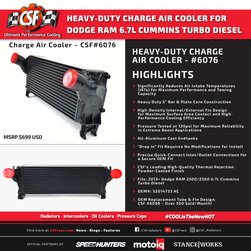 CSF 13-18 Ram 2500 6.7L OEM Intercooler CSF Intercoolers  AXOPROS