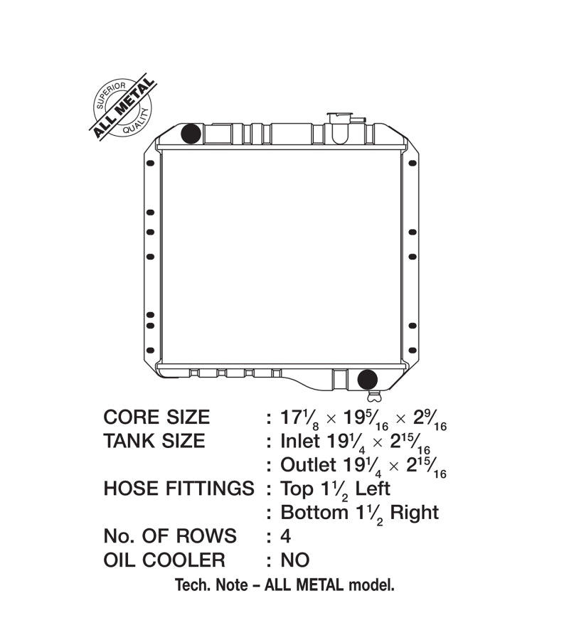 CSF 70-80 Toyota Landcruiser 3.9L/4.2L Heavy Duty 4 Row All Metal Radiator CSF Radiators  AXOPROS