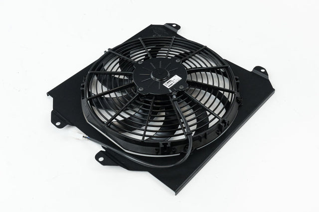 CSF 92-00 Honda Civic All-Aluminum Fan Shroud w/12in SPAL Fan - Black Finish CSF Radiators  AXOPROS
