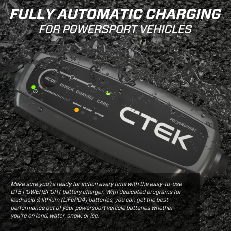 CTEK Battery Charger - CT5 Powersport - 2.3A CTEK Battery Chargers  AXOPROS