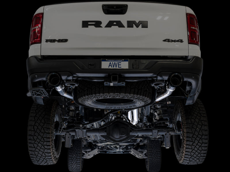 AWE Tuning AWE Tuning 2025+ RAM 1500 RHO 3.0 I6 TT 0FG Dual Rear Exit Cat-Back Exhaust - Diamond Black Tips Catback aftermarket performance part