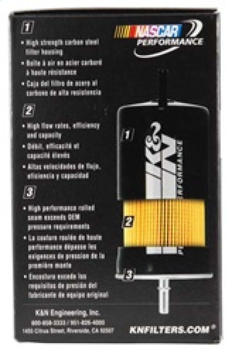 K&N Cellulose Media Fuel Filter 1.688in OD x 3.813in L K&N Engineering Fuel Filters  AXOPROS