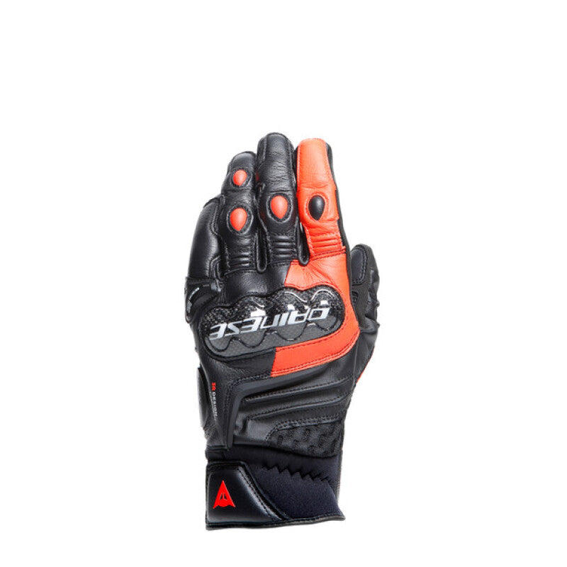 Dainese Carbon 4 Short Leather Gloves Black/Fluorescent Red - XL Dainese Gloves AXOPROS