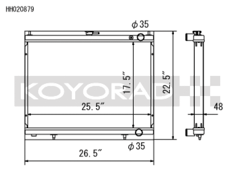 Koyo 1998-Aug 2000 Nissan Skyline GT-R R34 2.6L Turbo Radiator Koyo Radiators  AXOPROS