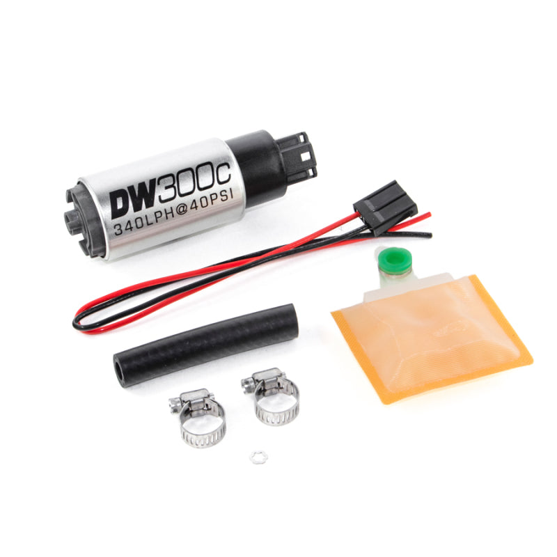 DeatschWerks 340lph DW300C Compact Fuel Pump w/ Universal Install Kit (w/o Mounting Clips) DeatschWerks Fuel Pumps AXOPROS