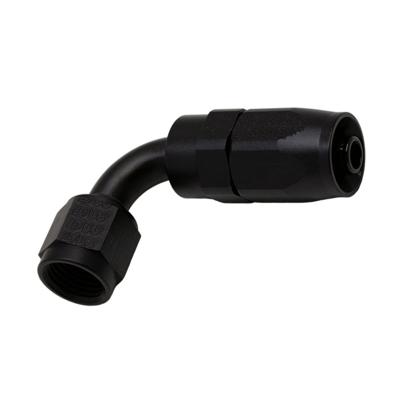 DeatschWerks 6AN Female Swivel 90-Degree Hose End CPE - Anodized Matte Black DeatschWerks Fittings AXOPROS
