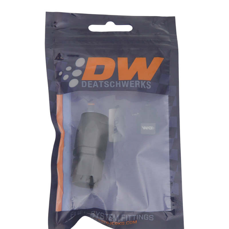 DeatschWerks 6AN Female Swivel Strait Hose End CPE - Anodized Matte Black DeatschWerks Fittings AXOPROS