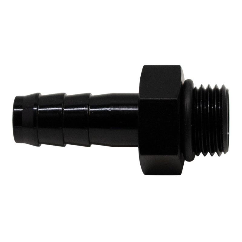 DeatschWerks 6AN ORB Male to 3/8in Male Triple Barb Fitting (Incl O-Ring) - Anodized Matte Black DeatschWerks Fittings AXOPROS