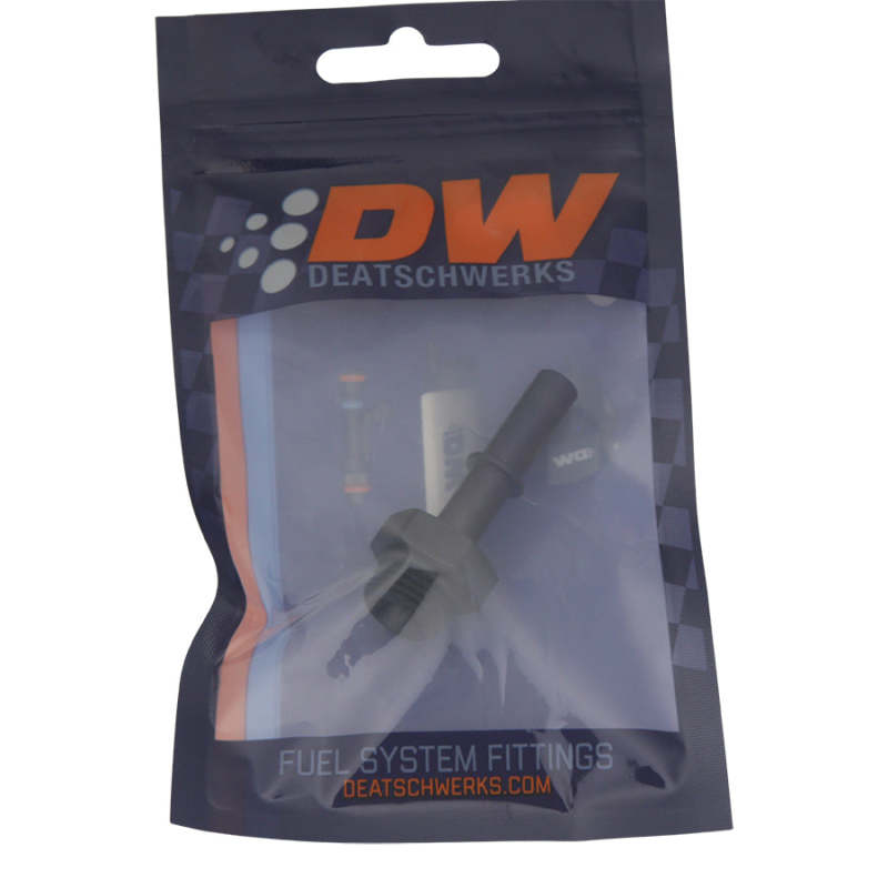 DeatschWerks 6AN ORB Male to 5/16in Male EFI Quick Connect Adapter - Anodized Matte Black DeatschWerks Fuel Components Misc  AXOPROS