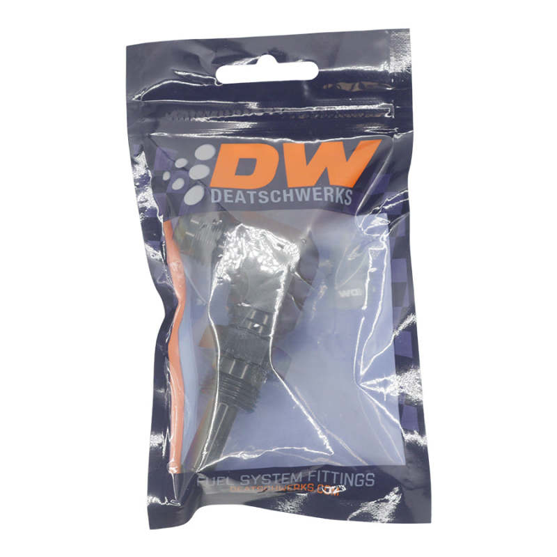 DeatschWerks 8AN Male Flare to Straight 3/8in Single Hose Barb - Anodized Matte Black DeatschWerks Fittings AXOPROS