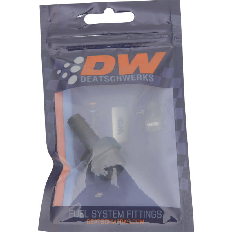 DeatschWerks 8AN ORB Male to 3/8in Male Triple Barb Fitting (Incl O-Ring) - Anodized Matte Black DeatschWerks Fittings AXOPROS