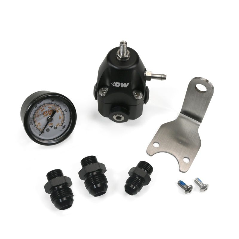 DeatschWerks DWR1000C AFPR + Pressure Gauge + 6AN & 8AN fittings - Anodized Black DeatschWerks Fuel Pressure Regulators AXOPROS