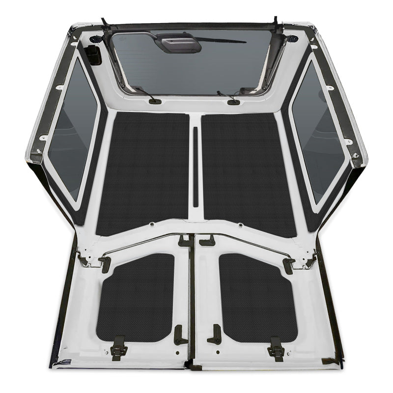 DEI 18-23 Jeep Wrangler JL 2-Door Boom Mat Complete Headliner Kit - 7 Piece - Black DEI Hard Top Accessories AXOPROS