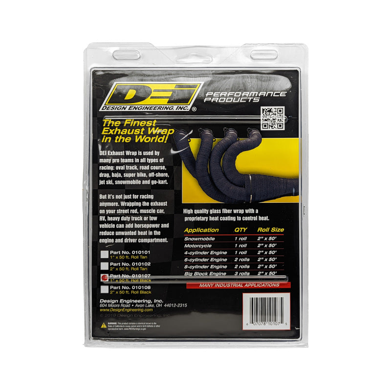 DEI Exhaust Wrap 1in x 50ft - Black DEI Exhaust Wrap  AXOPROS