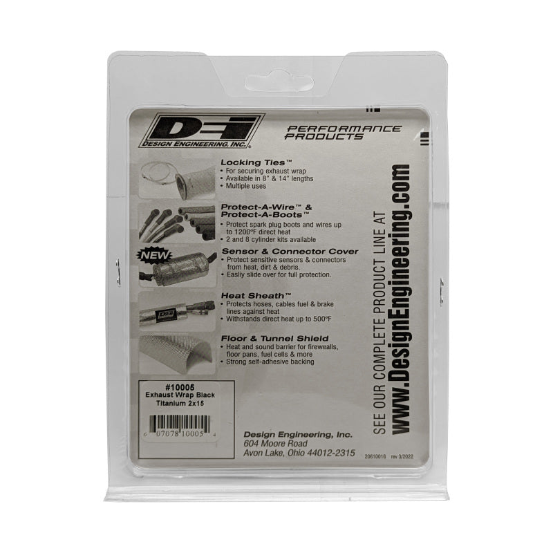 DEI Exhaust Wrap 2in x 15ft - Titanium - Black DEI Exhaust Wrap  AXOPROS
