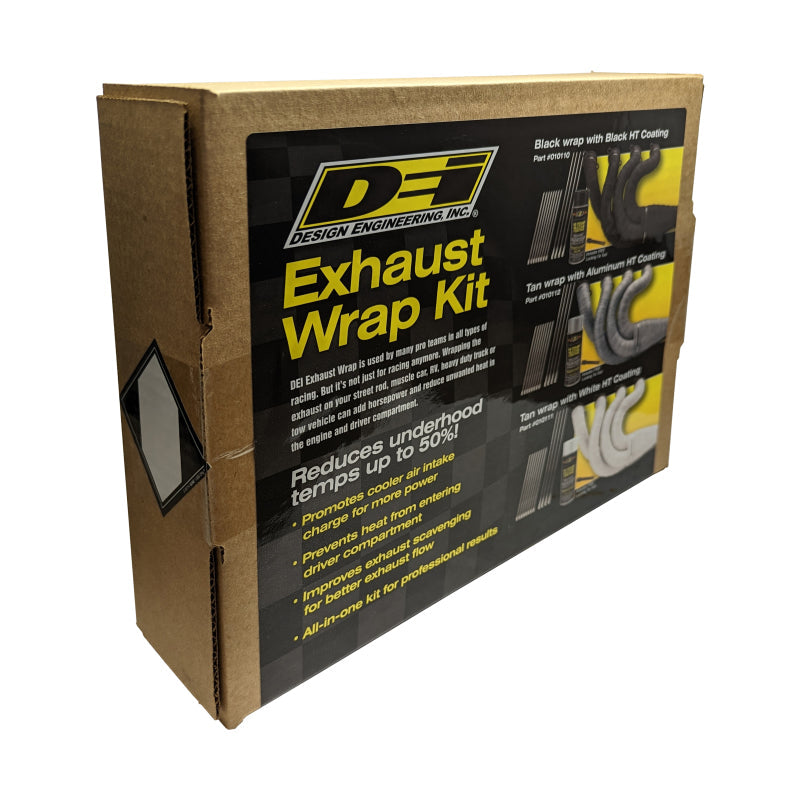 DEI Exhaust Wrap Kit - Tan Wrap & Aluminum HT Silicone Coating (Aerosol) DEI Exhaust Wrap  AXOPROS
