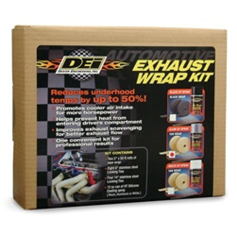 DEI Exhaust Wrap Kit - Tan Wrap & Aluminum HT Silicone Coating (Aerosol) DEI Exhaust Wrap  AXOPROS