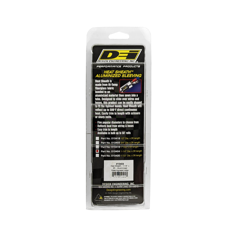 DEI Heat Sheath 1-1/4in I.D. x 3ft - Aluminized Sleeving - Sewn Edge DEI Thermal Sleeves AXOPROS