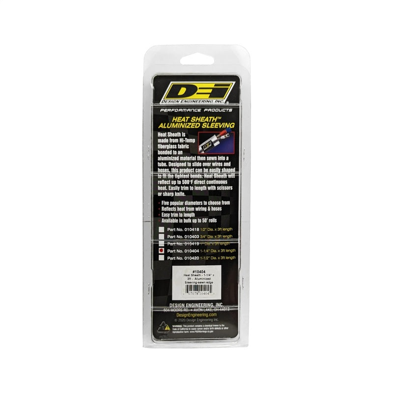 DEI Heat Sheath 1-1/4in I.D. x 3ft - Aluminized Sleeving - Sewn Edge DEI Thermal Sleeves AXOPROS