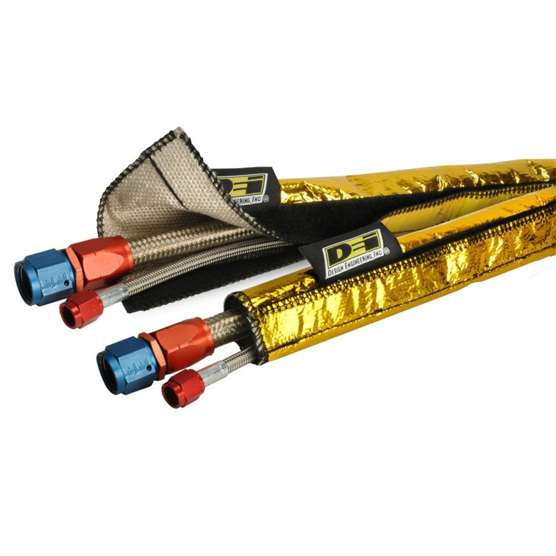 DEI Heat Shroud 1/2in to 1-1/4in I.D. x 3ft - Gold DEI Thermal Wrap  AXOPROS