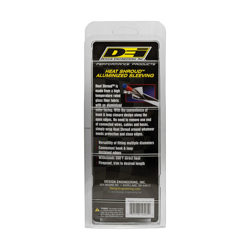 DEI Heat Shroud 1in I.D. x 3ft - Aluminized Sleeving - Hook and Loop Edge DEI Thermal Sleeves AXOPROS
