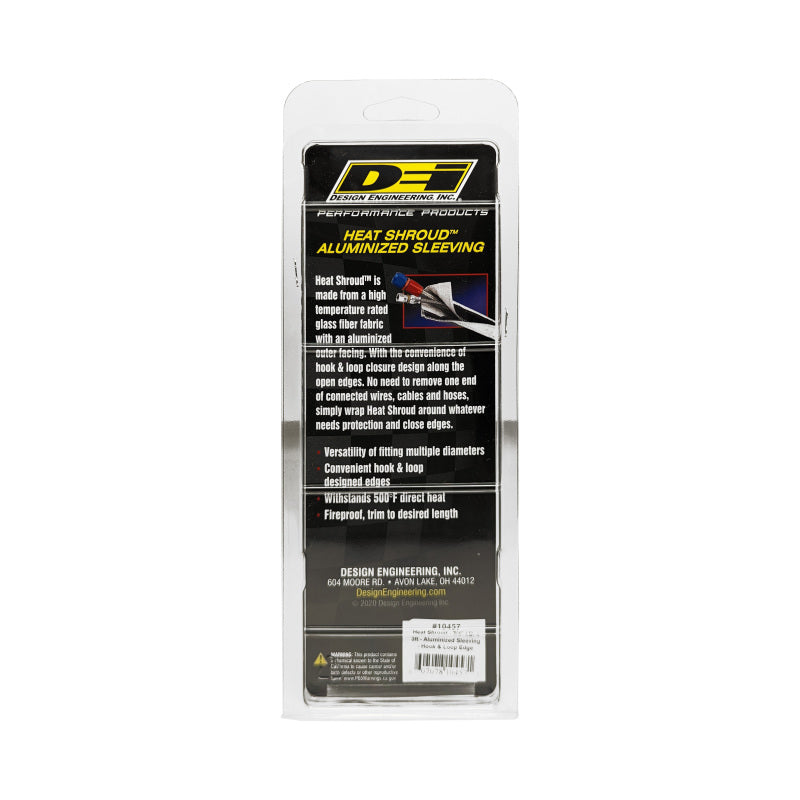 DEI Heat Shroud 3/4in I.D. x 3ft - Aluminized Sleeving - Hook and Loop Edge DEI Thermal Wrap  AXOPROS