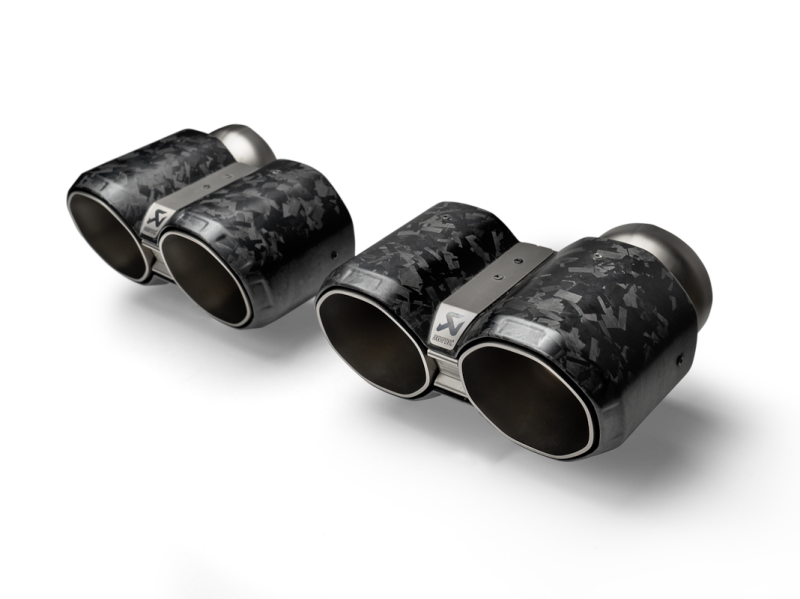 Akrapovic BMW M2 Coupe (G87) Tail Pipe Set - Chopped Carbon Akrapovic Tips AXOPROS