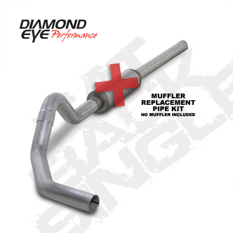 Diamond Eye KIT 4in CB MFLR RPLCMENT PIPE SGL AL: 2004.5-2007.5 DODGE CUMMINS 600 Diamond Eye Performance Catback AXOPROS
