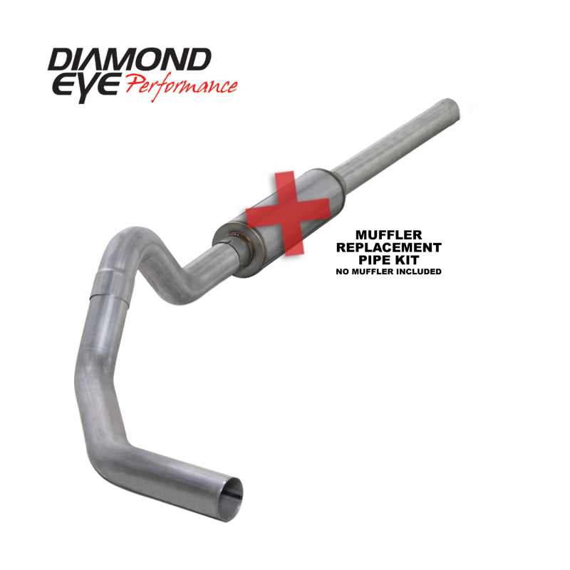 Diamond Eye KIT 4in CB MFLR RPLCMENT PIPE SGL AL: 2004.5-2007.5 DODGE CUMMINS 600 Diamond Eye Performance Catback AXOPROS