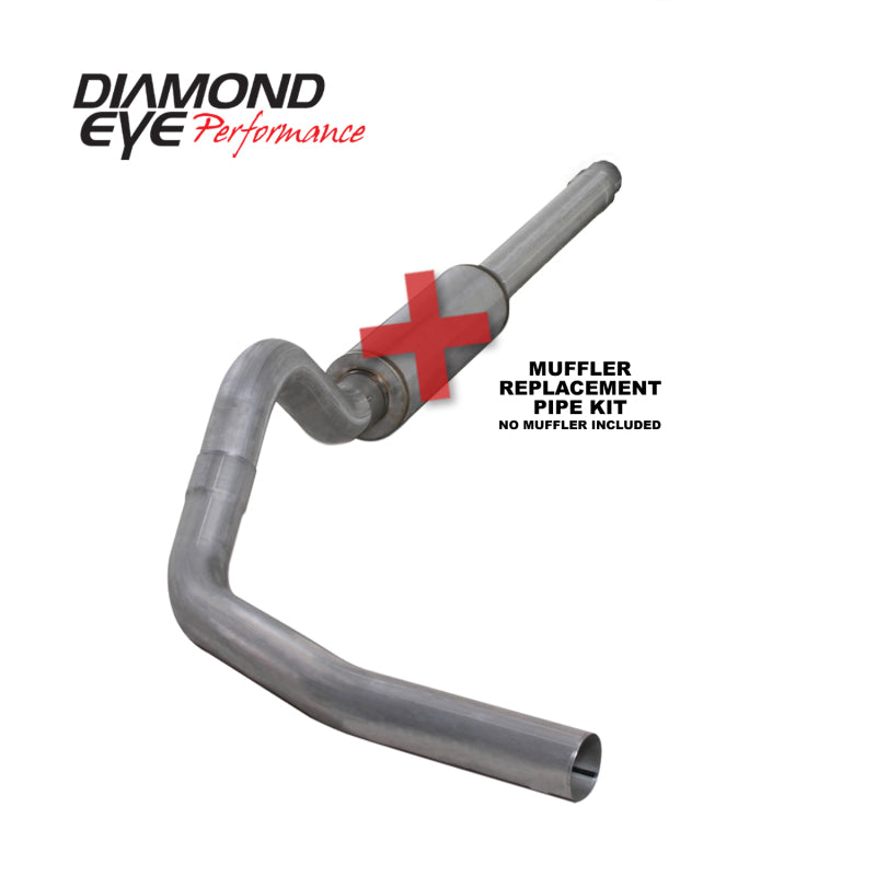 Diamond Eye KIT 4in CB MFLR RPLCMENT PIPE SGL AL: 94-97 FORD 7.3L F250/F350 PWRSTROKE Diamond Eye Performance Catback AXOPROS