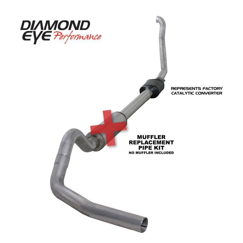 Diamond Eye KIT 4in MFLR RPLCMENT PIPE TB SGL ALUM 94-97 5 7 3L F250/F350 PWRSTROKE NFS W CARB STDS Diamond Eye Performance Turbo Back  AXOPROS