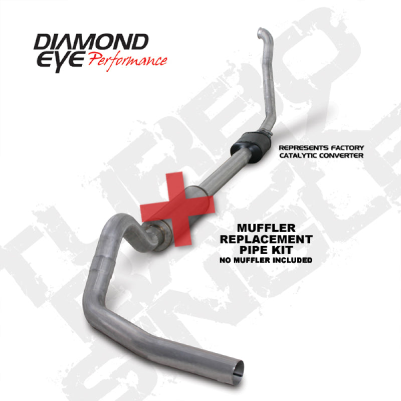 Diamond Eye KIT 4in MFLR RPLCMENT PIPE TB SGL ALUM 94-97 5 7 3L F250/F350 PWRSTROKE NFS W CARB STDS Diamond Eye Performance Turbo Back  AXOPROS