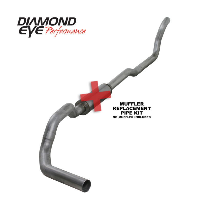 Diamond Eye KIT 4in TB MFLR RPLCMENT PIPE SGL AL: 2-WHEEL DRIVE ONLY 89-93 DODGE CUMMINS 5.9L Diamond Eye Performance Turbo Back AXOPROS