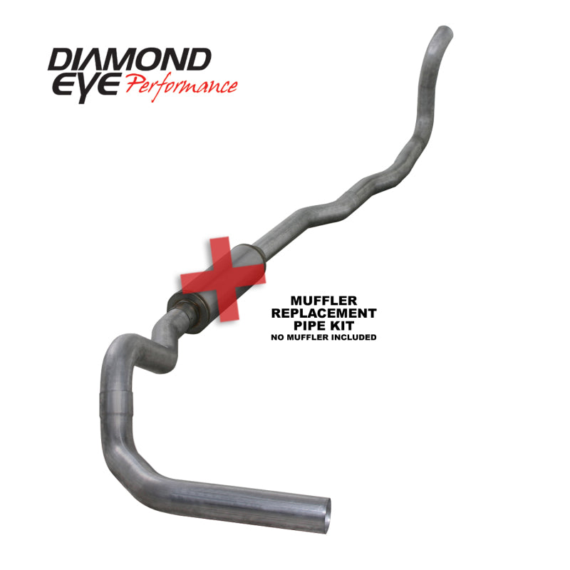 Diamond Eye KIT 4in TB MFLR RPLCMENT PIPE SGL AL: 89-93 DODGE CUMMINS 5.9L Diamond Eye Performance Turbo Back AXOPROS
