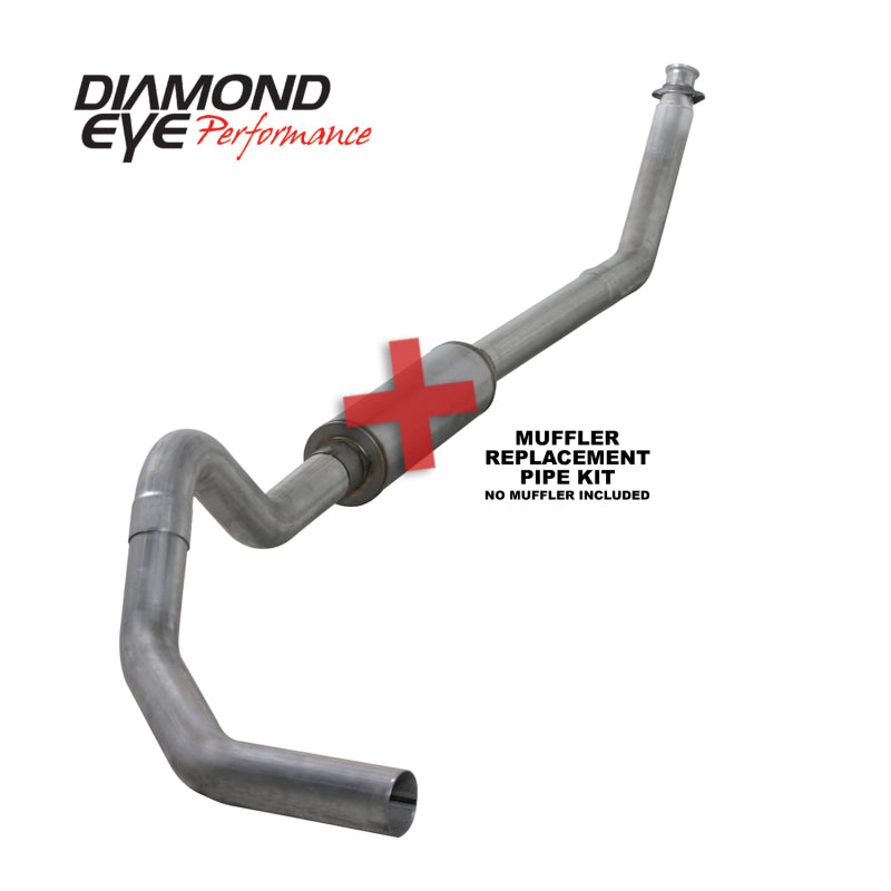 Diamond Eye KIT 4in TB MFLR RPLCMENT PIPE SGL AL: 98.5 - 02 DODGE CUMMINS 5.9L Diamond Eye Performance Turbo Back AXOPROS