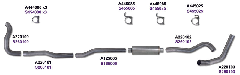 Diamond Eye KIT 4in TB MRP SGL SS DDG4X4 89-93 Dodge 5.9L Cummins 2500/3500 No Muffler Diamond Eye Performance Turbo Back  AXOPROS