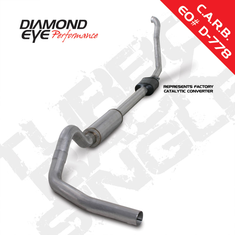 Diamond Eye KIT 4in TB SGL AL: 94-97 FORD 7.3L F250/F350 PWRSTROKE NFS W/ CARB EQUIV STDS Diamond Eye Performance Catback AXOPROS