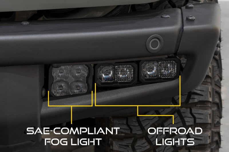 Diode Dynamics 21-Up Ford Bronco Stage Series Fog Pocket Kit - White Sport Diode Dynamics Fog Lights AXOPROS