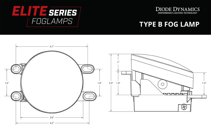 Diode Dynamics Elite Series Type B Fog Lamps - White (Pair) Diode Dynamics Fog Lights AXOPROS