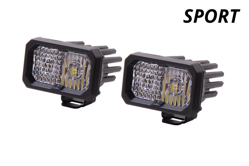 Diode Dynamics Stage Series 2 In LED Pod Sport - White Combo Standard ABL (Pair) Diode Dynamics Light Accessories and Wiring AXOPROS
