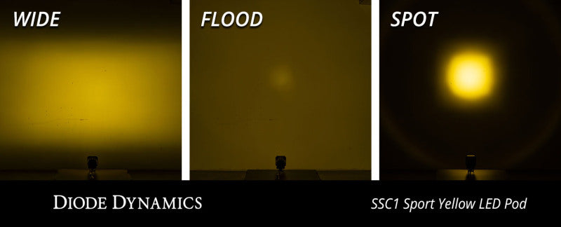 Diode Dynamics Stage Series C1 LED Pod Sport - Yellow Wide Standard ABL (Pair) Diode Dynamics Light Accessories and Wiring AXOPROS