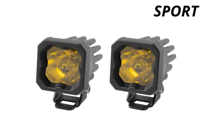 Diode Dynamics Stage Series C1 LED Pod Sport - Yellow Wide Standard ABL (Pair) Diode Dynamics Light Accessories and Wiring AXOPROS