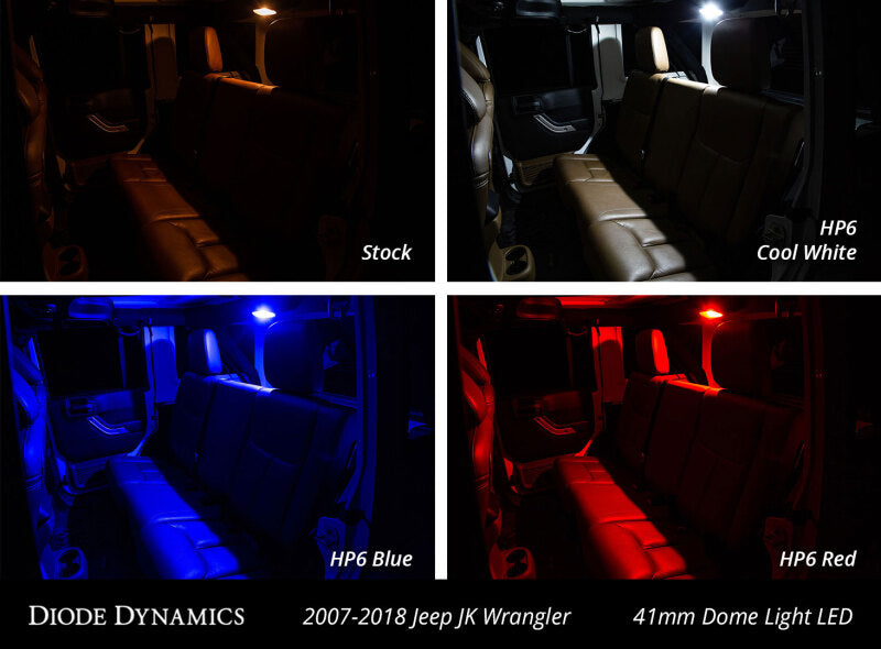Diode Dynamics Wrangler JK 4dr Interior Kit Stage 2 - Cool - White Diode Dynamics Bulbs AXOPROS