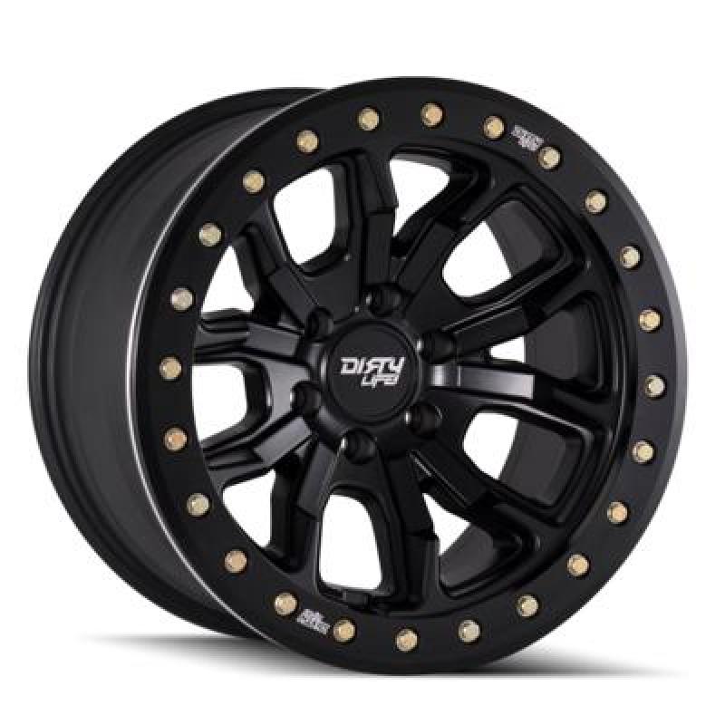 Dirty Life 9303 DT-1 17x9 / 5x127 BP / -12mm Offset / 78.1mm Hub Matte Black Wheel - Beadlock Dirty Life Wheels - Cast AXOPROS