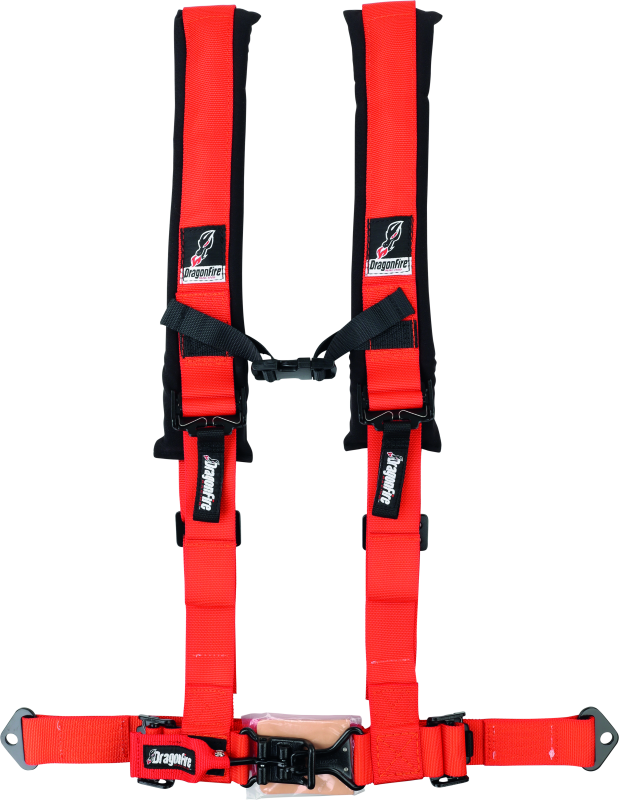 DragonFire Racing Harness- H-Style- 4-Point- 2in Buckle- Orange DragonFire Racing Seat Belts & Harnesses AXOPROS