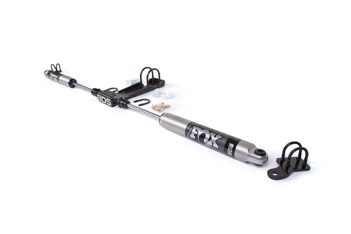 Dual Steering Stabilizer Kit W/ FOX 2.0 Performance Shocks - Jeep Wrangler JL (18-24) And Gladiator JT (21-23) BDS Suspension Steering Stabilizer Hardware Kit  AXOPROS