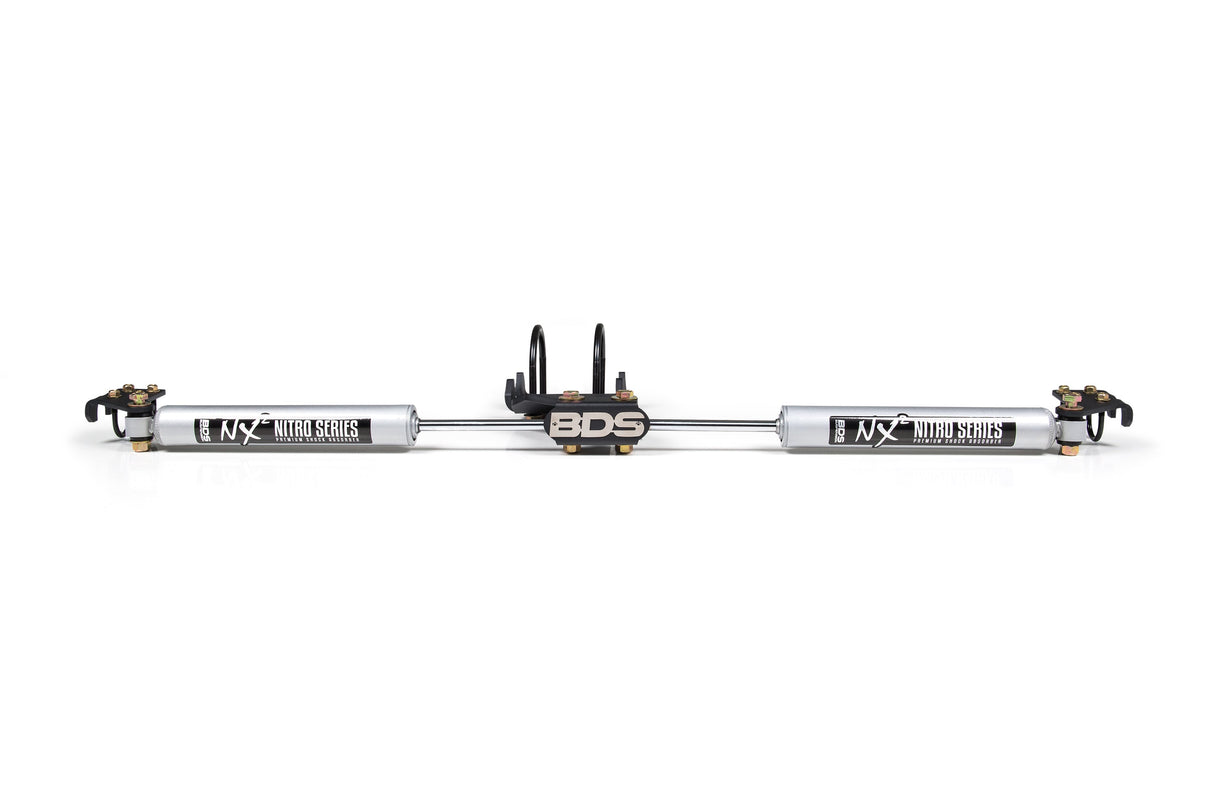 Dual Steering Stabilizer Kit W/ NX2 Shocks - Fits 2.5-9 Inch Lift - Ford F250/F350 Super Duty (05-24) 4WD BDS Suspension Steering Stabilizer Hardware Kit  AXOPROS
