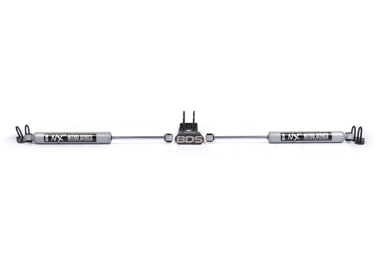 Dual Steering Stabilizer Kit W/ NX2 Shocks - Jeep Wrangler JL (18-24) And Gladiator JT (21-23) BDS Suspension Steering Stabilizer Hardware Kit  AXOPROS
